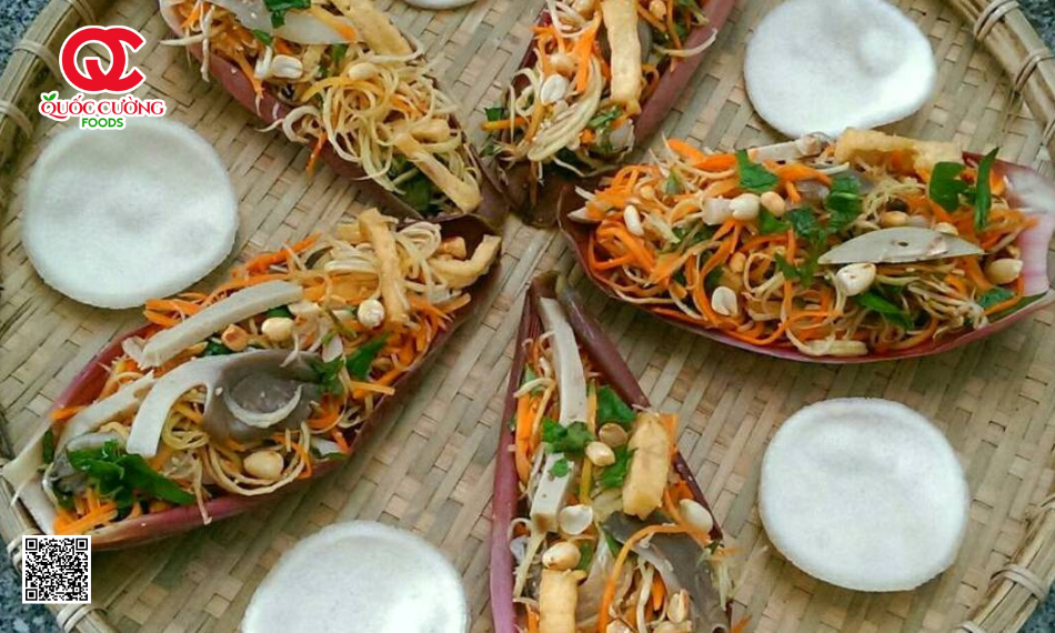 cách làm món nộm hoa chuối giò lụa